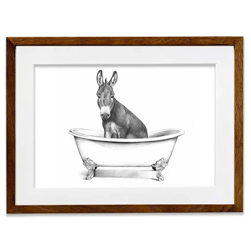 Donkey In A Bathtub Framed Art Print Donkey In A Bathtub Framed Art Print wall art product Victoria Borges