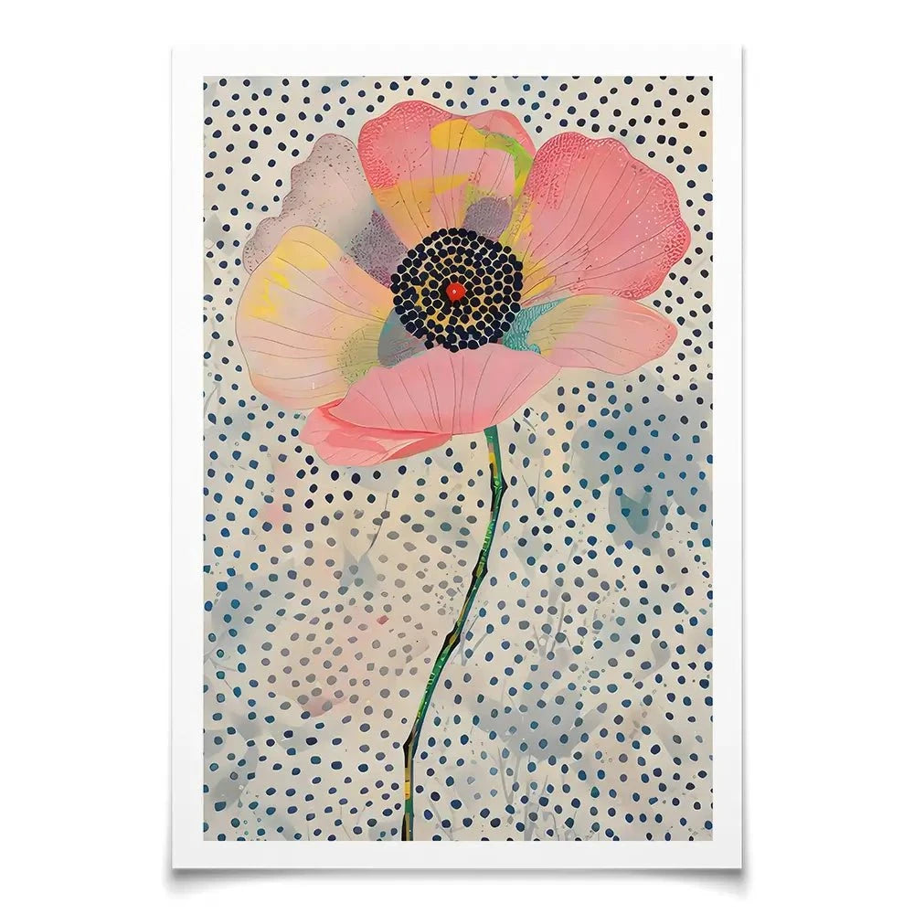 Dotted Floral Art Print Dotted Floral Art Print wall art product LSR Design Studio - Independent