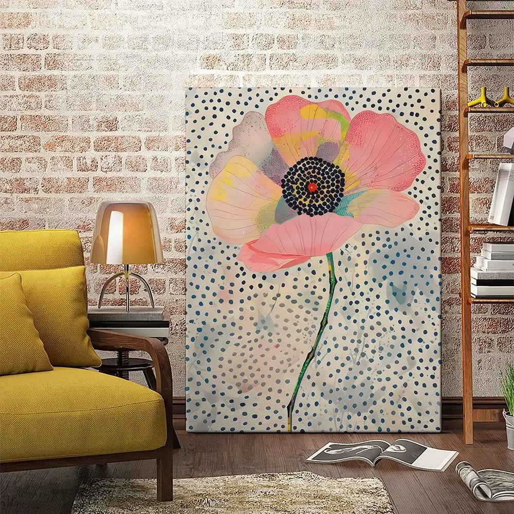 Dotted Floral Canvas Print Dotted Floral Canvas Print wall art product LSR Design Studio - Independent