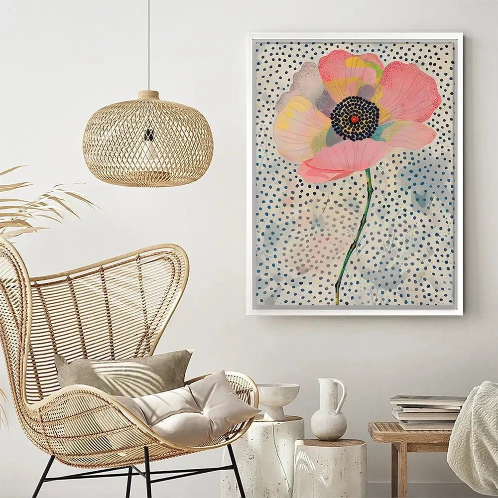 Dotted Floral Canvas Print Dotted Floral Canvas Print wall art product LSR Design Studio - Independent