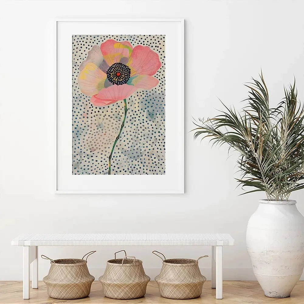Dotted Floral Framed Art Print Dotted Floral Framed Art Print wall art product LSR Design Studio - Independent
