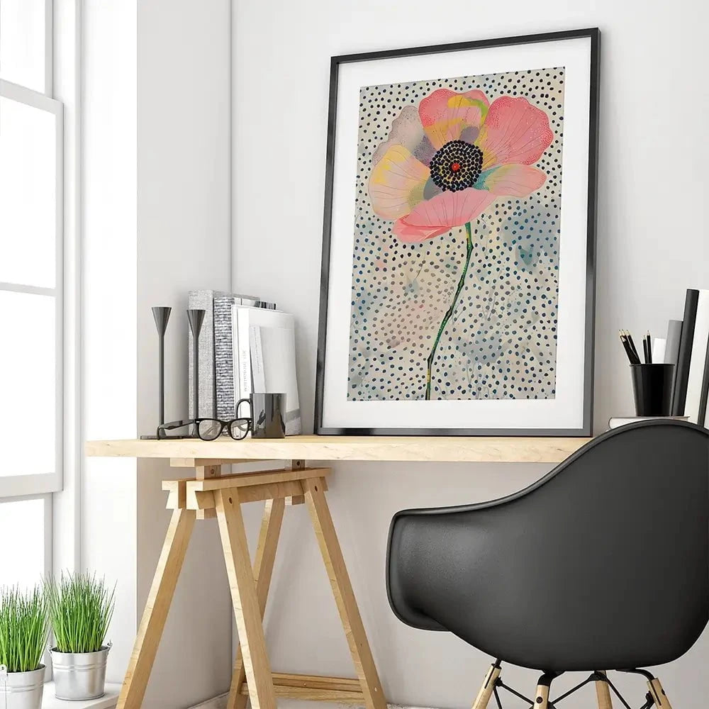 Dotted Floral Framed Art Print Dotted Floral Framed Art Print wall art product LSR Design Studio - Independent