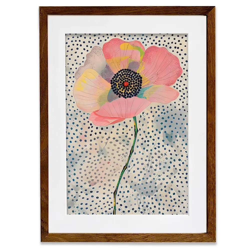 Dotted Floral Framed Art Print Dotted Floral Framed Art Print wall art product LSR Design Studio - Independent