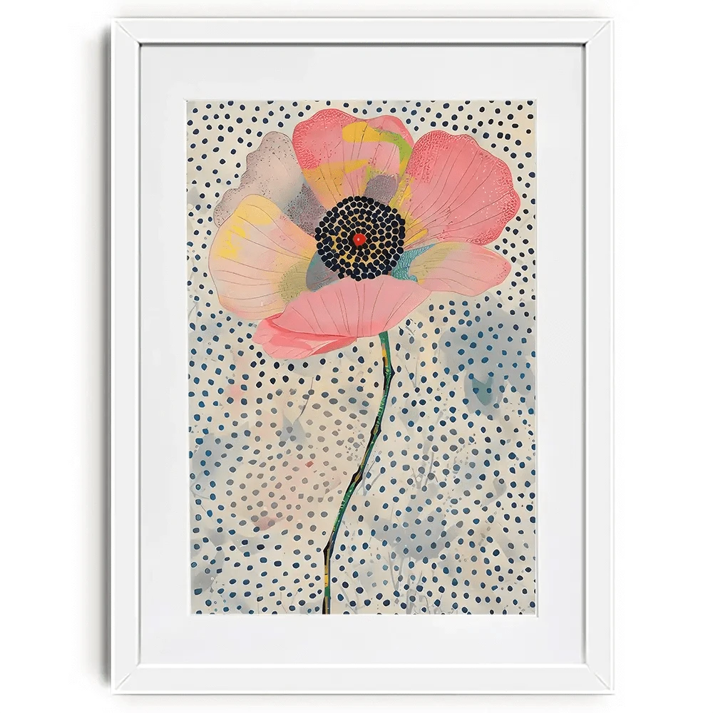 Dotted Floral Framed Art Print Dotted Floral Framed Art Print wall art product LSR Design Studio - Independent