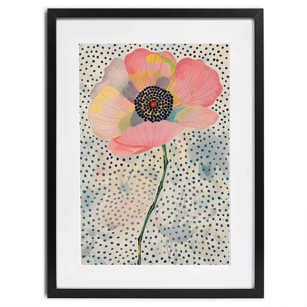 Dotted Floral Framed Art Print Dotted Floral Framed Art Print wall art product LSR Design Studio - Independent