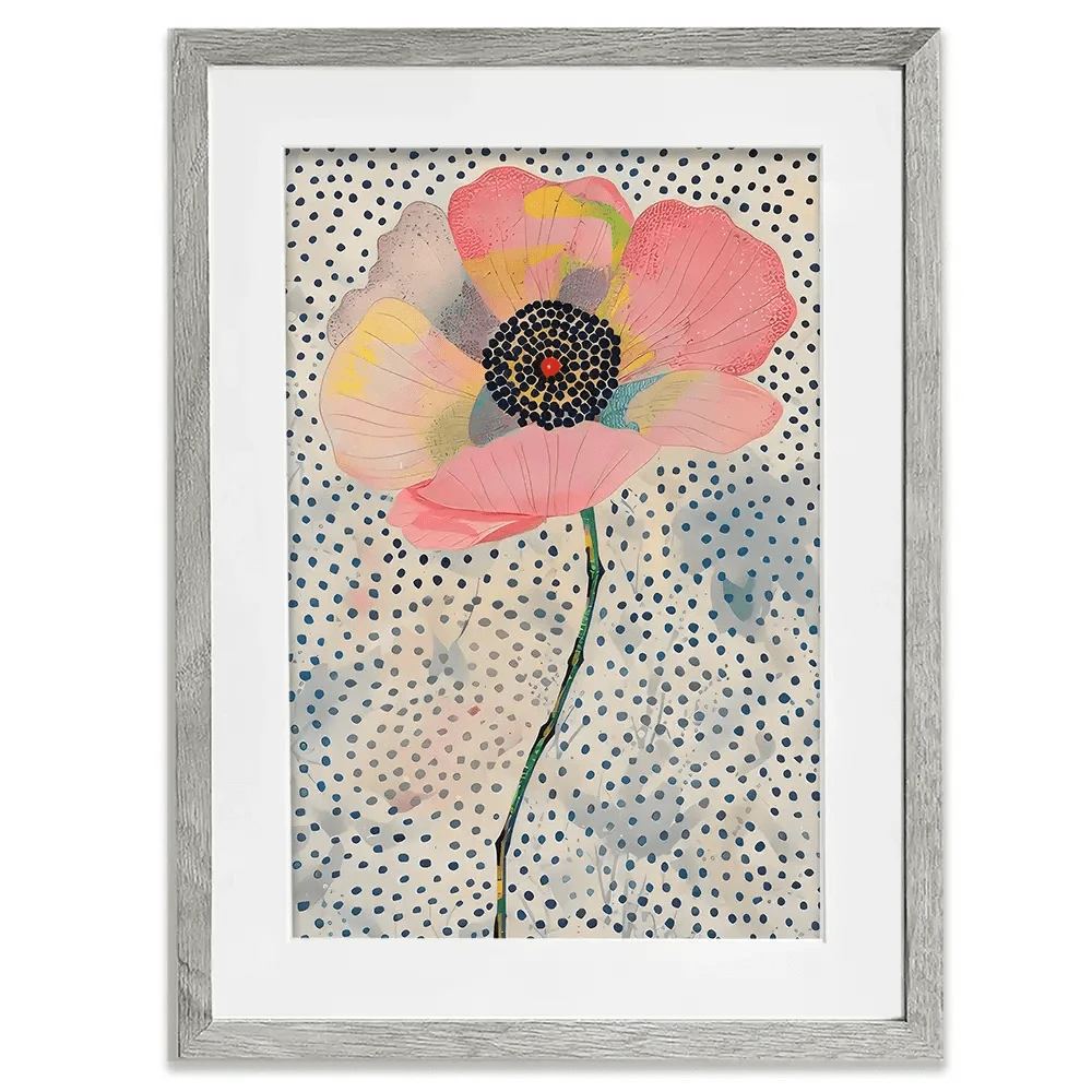 Dotted Floral Framed Art Print Dotted Floral Framed Art Print wall art product LSR Design Studio - Independent