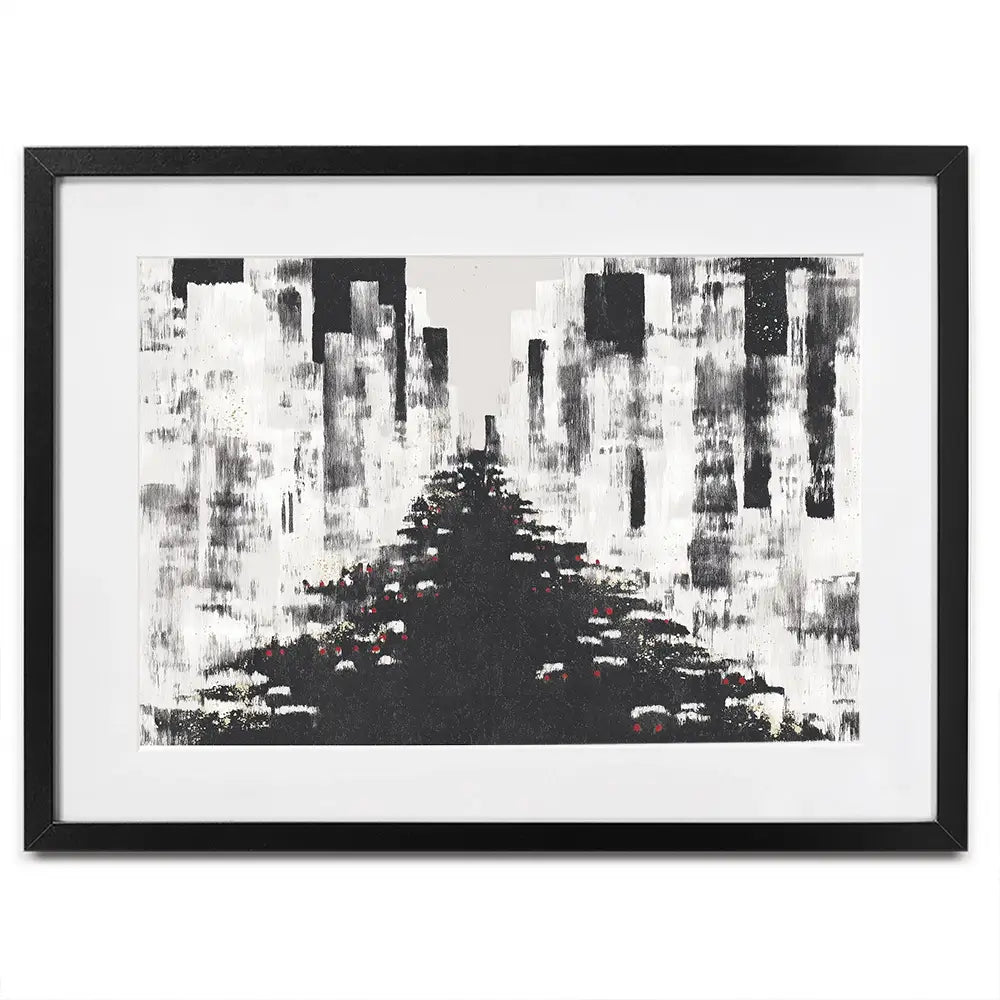 Dotted Traffic Lights Framed Art Print Dotted Traffic Lights Framed Art Print wall art product Chromatic Storm Studio