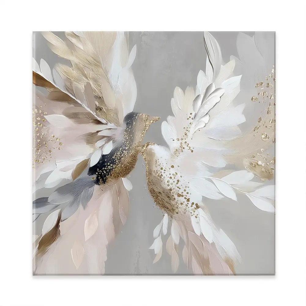 Doves In Bloom Square Canvas Print Doves In Bloom Square Canvas Print wall art product Bella Eve