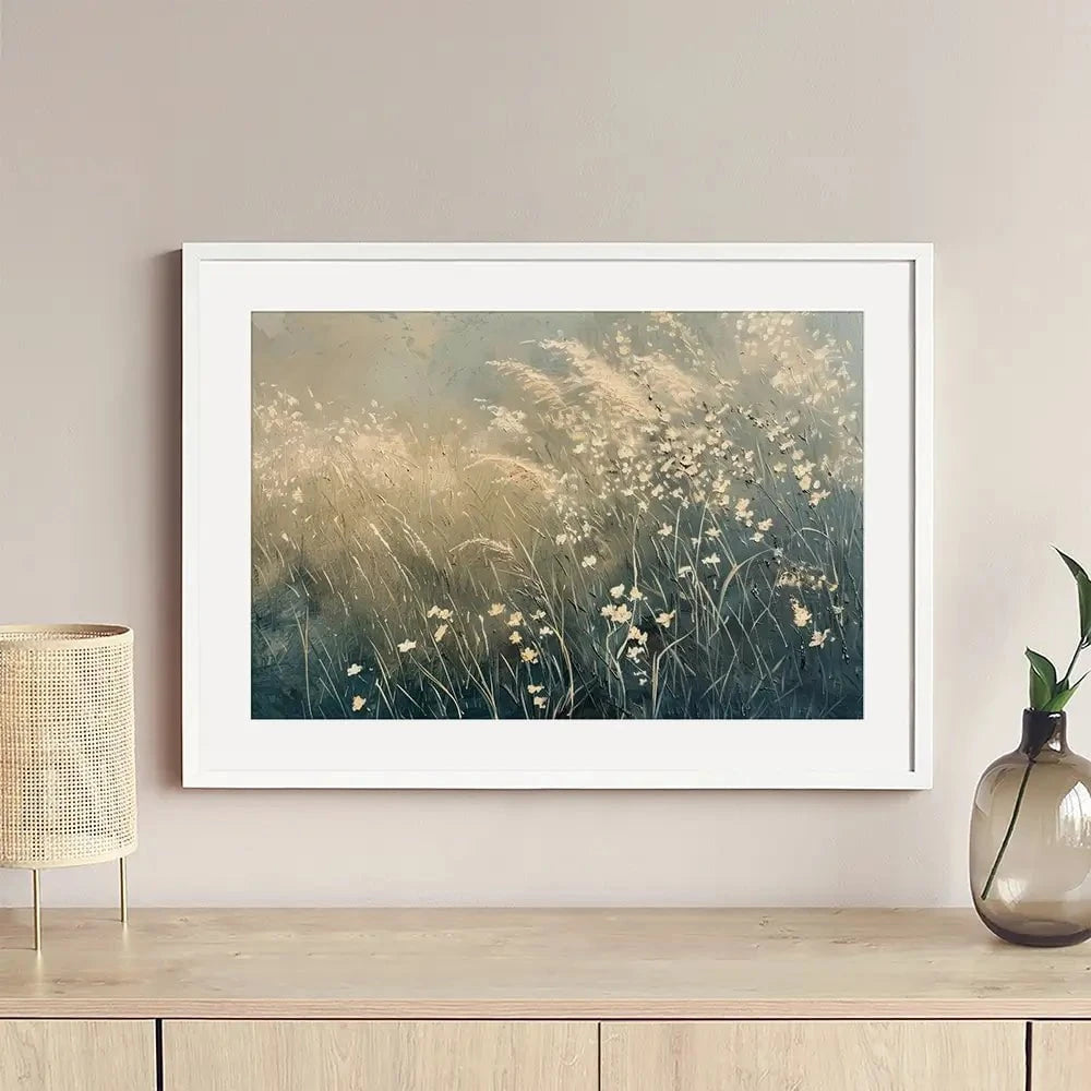 Dreamy Blue Field Framed Art Print Dreamy Blue Field Framed Art Print wall art product Arlington Prints - Independent