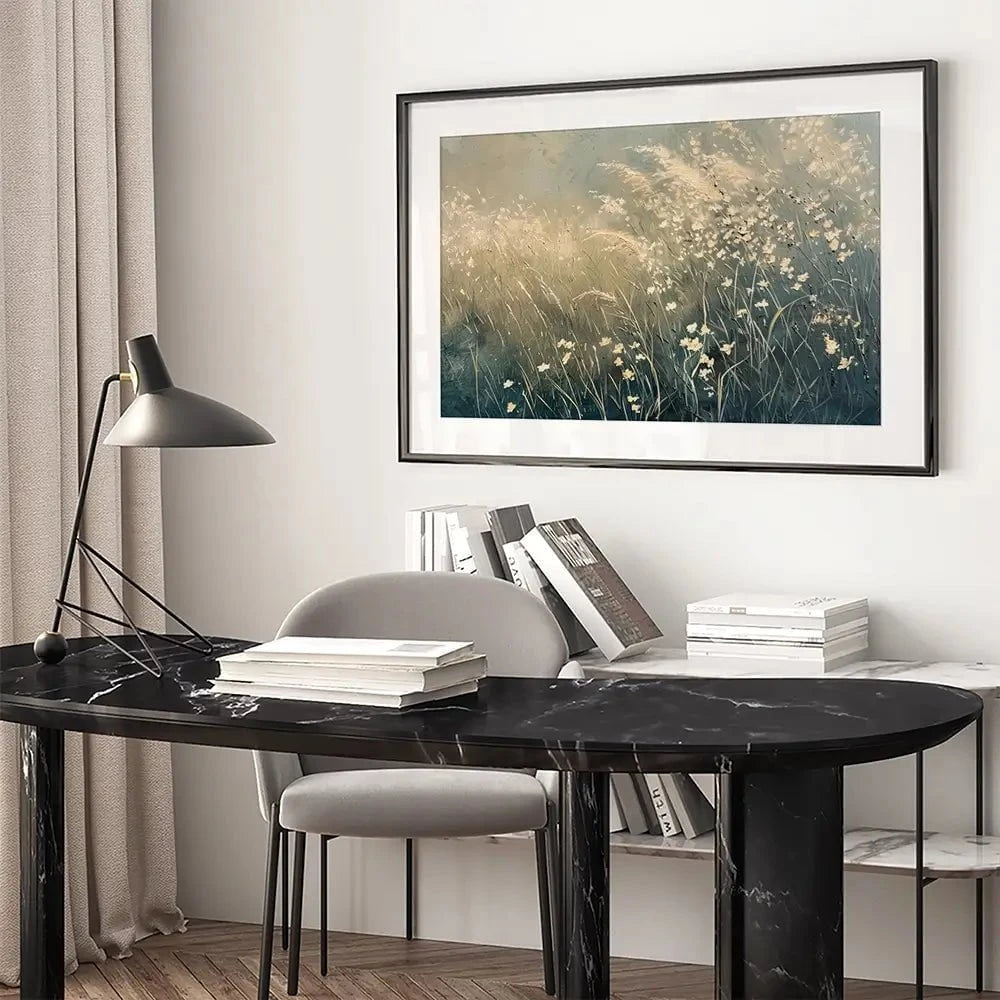 Dreamy Blue Field Framed Art Print Dreamy Blue Field Framed Art Print wall art product Arlington Prints - Independent