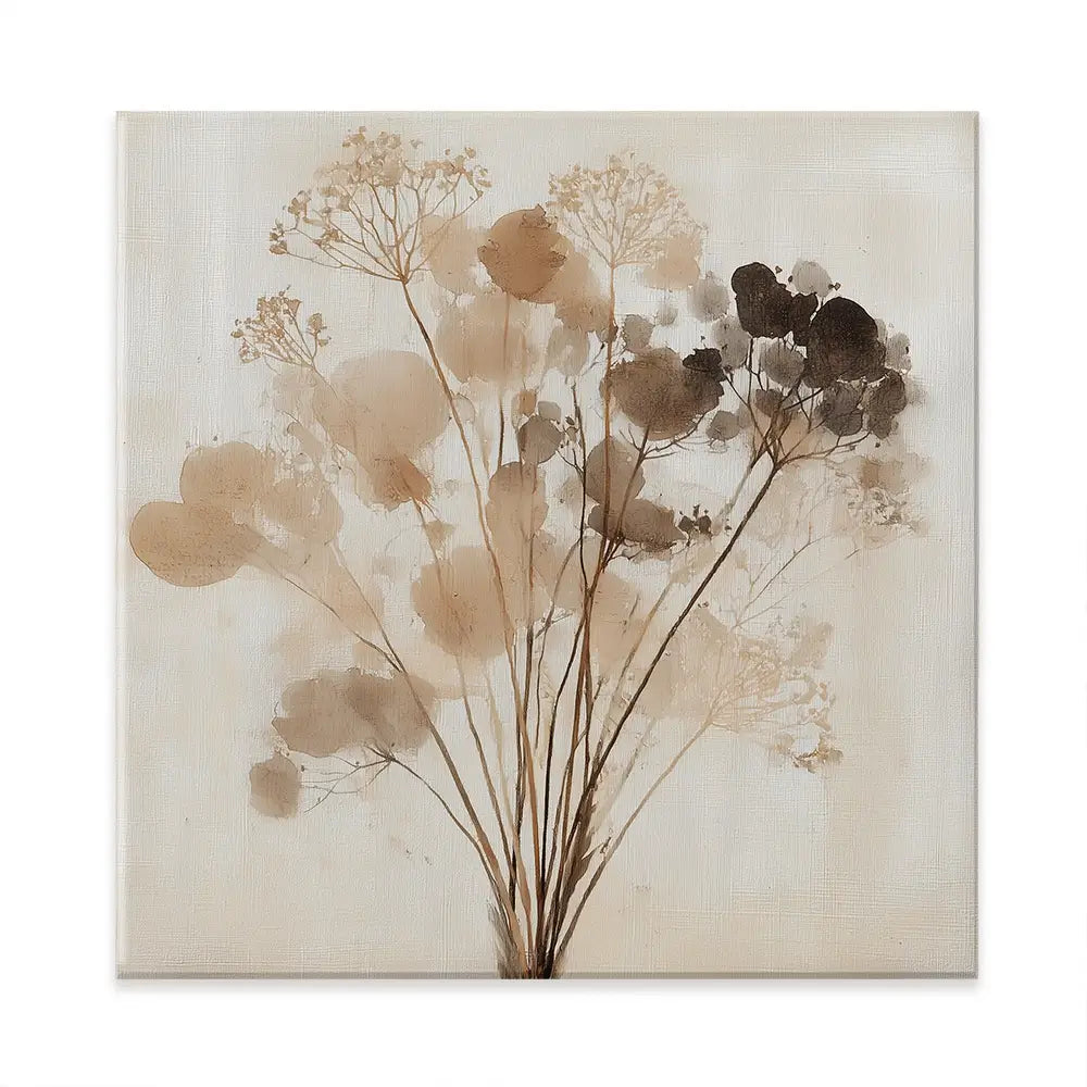 Dried Florals Square Canvas Print Dried Florals Square Canvas Print wall art product Chromatic Storm Studio