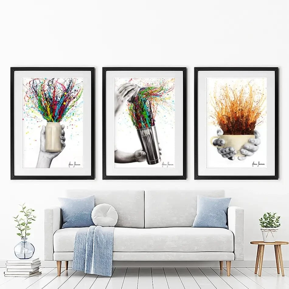 Drink Explosion Framed Art Print Trio Drink Explosion Framed Art Print Trio wall art product Ashvin Harrison