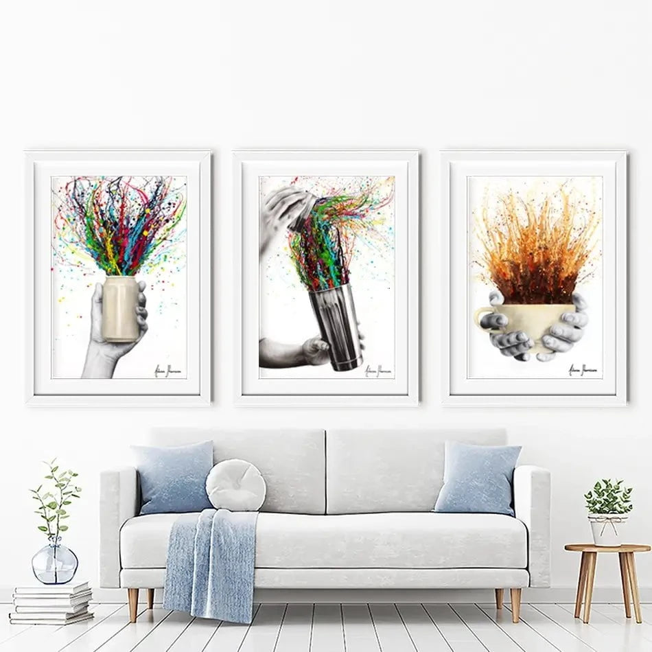 Drink Explosion Framed Art Print Trio Drink Explosion Framed Art Print Trio wall art product Ashvin Harrison