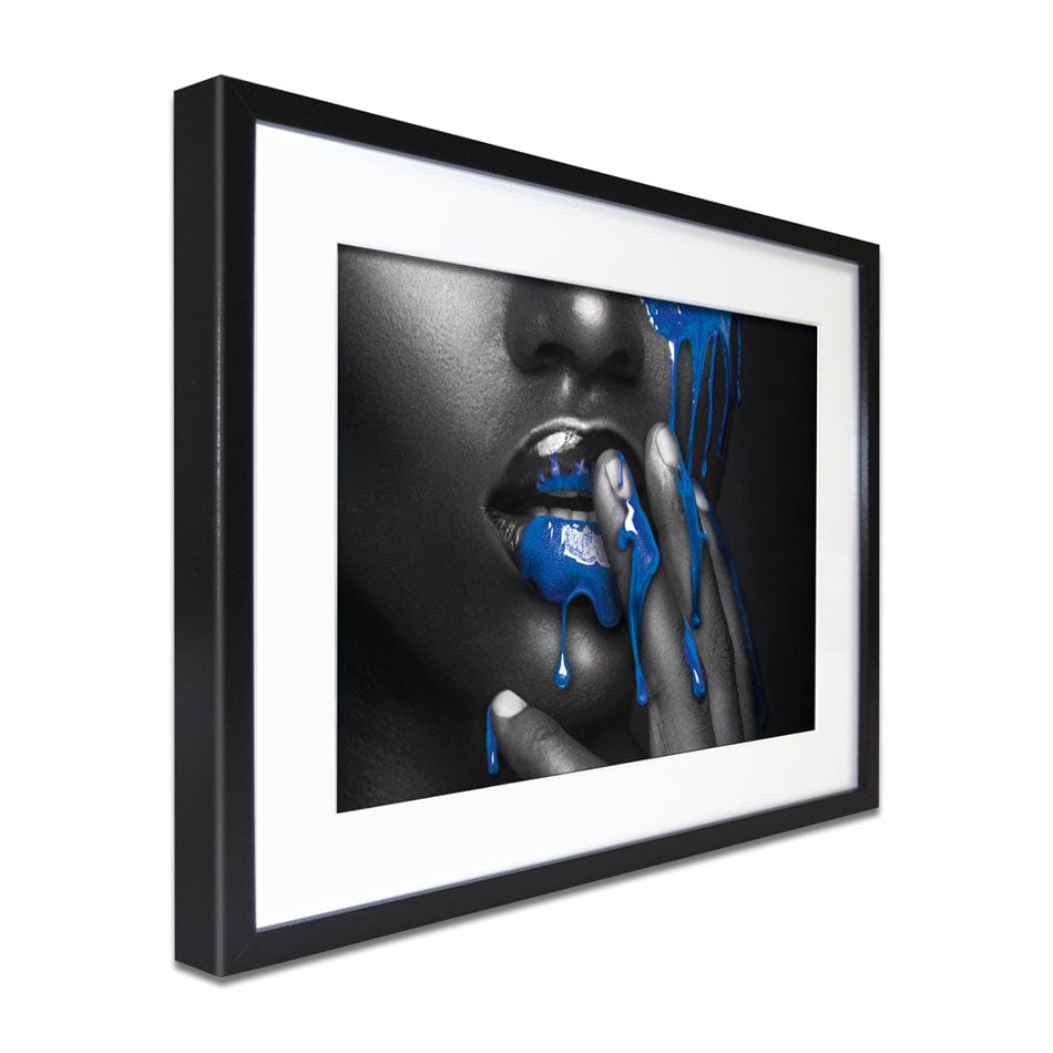 Dripping Blue Framed Art Print wall art product H Cleary