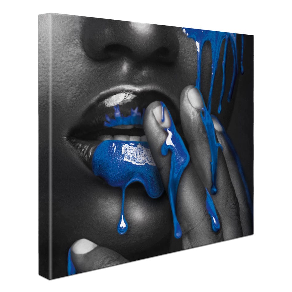 Dripping Blue Square Canvas Print wall art product H Cleary
