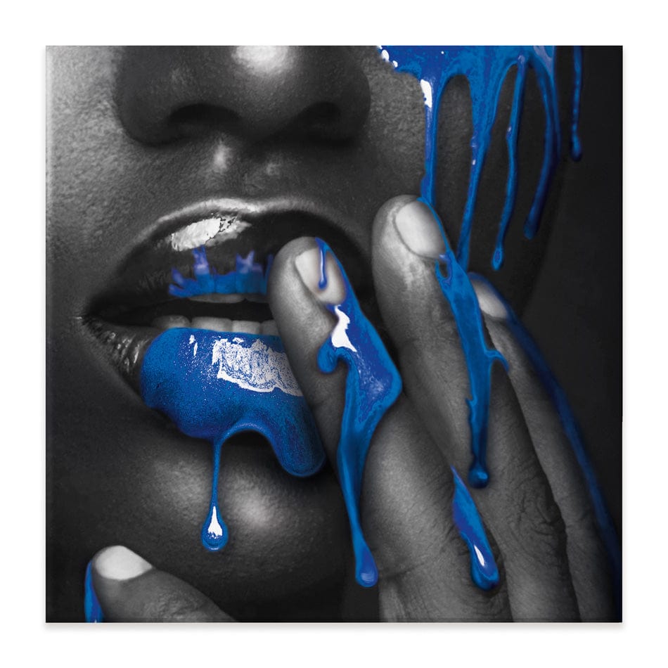 Dripping Blue Square Canvas Print wall art product H Cleary