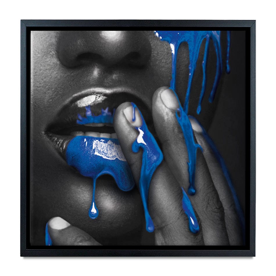 Dripping Blue Square Canvas Print wall art product H Cleary