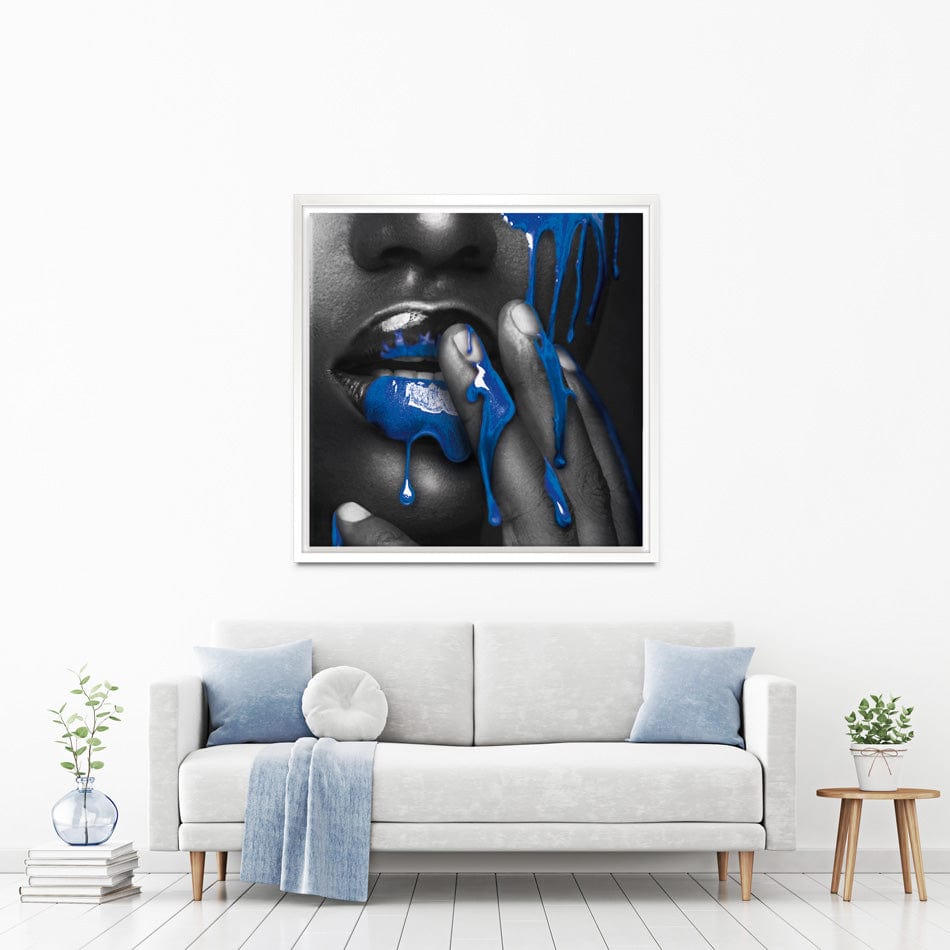 Dripping Blue Square Canvas Print wall art product H Cleary