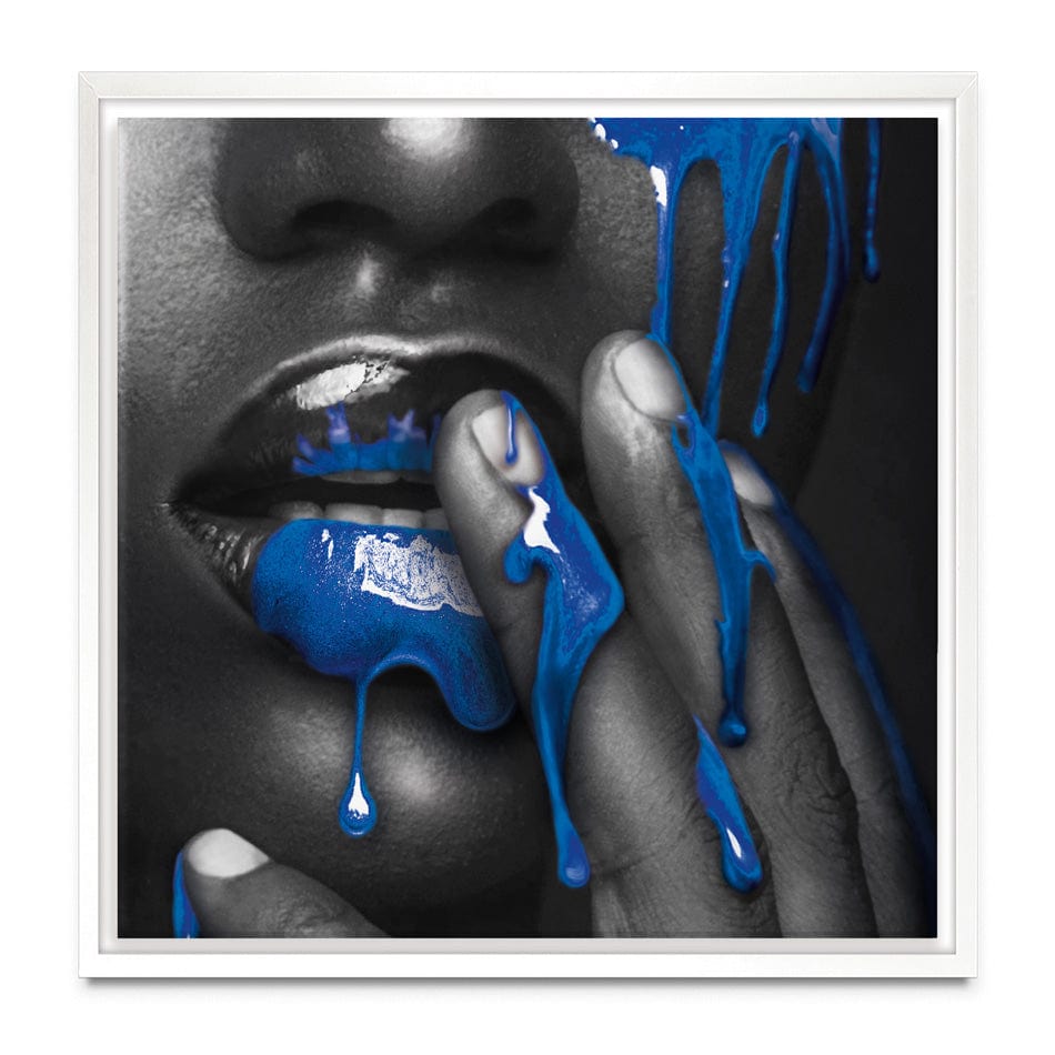 Dripping Blue Square Canvas Print wall art product H Cleary