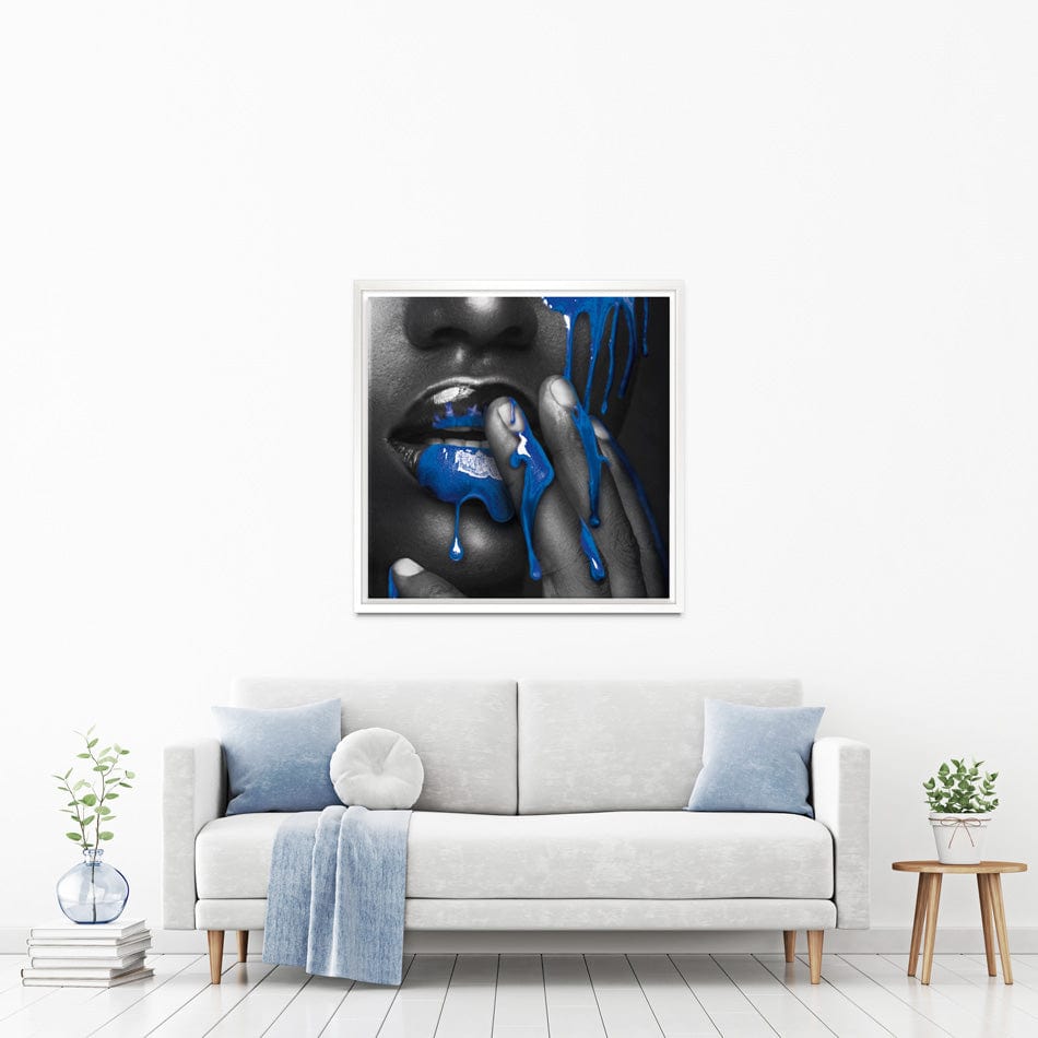 Dripping Blue Square Canvas Print wall art product H Cleary