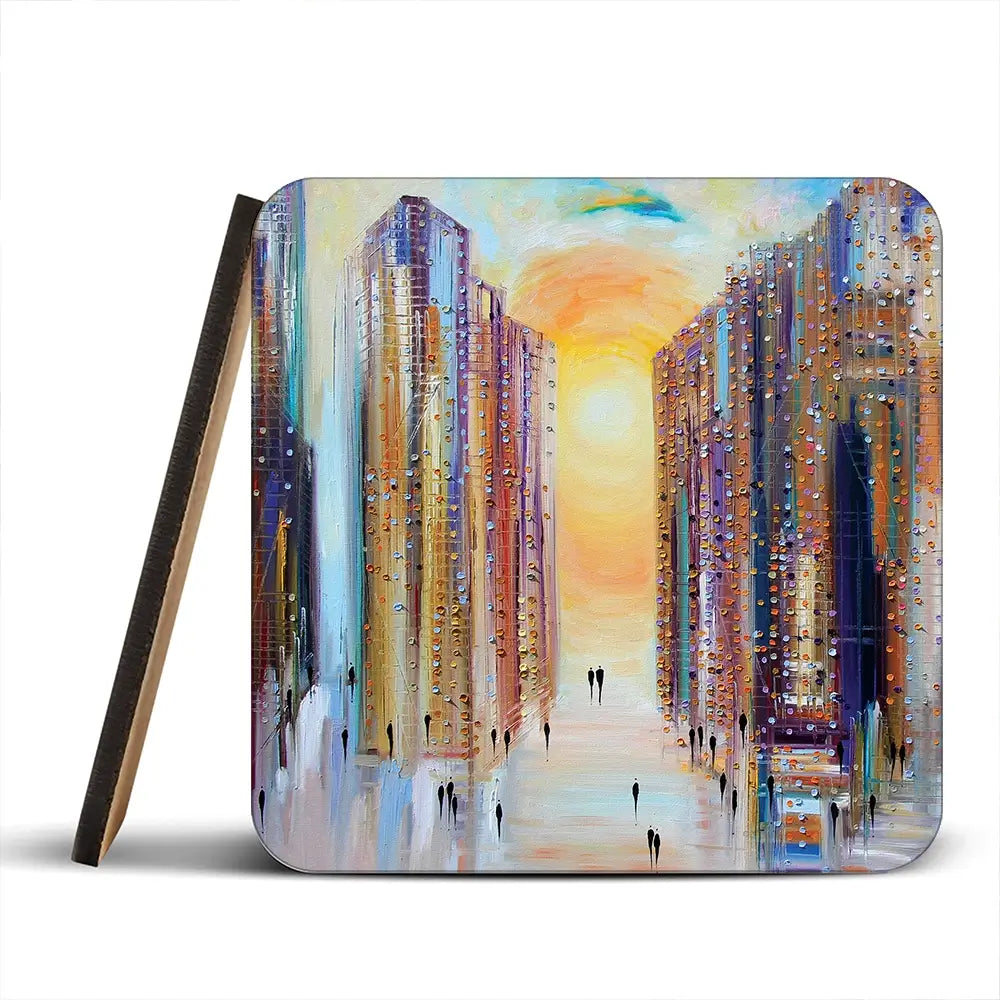 Drowning In The Sun Coaster Set Rainbow Soul Tree Coaster Set | Rainbow Soul Tree Art Coasters wall art product Ekaterina Ermilkina