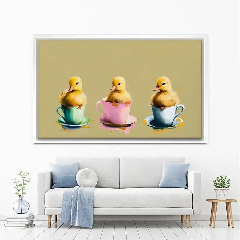 Ducklings In Cups Canvas Print Ducklings In Cups Canvas Print wall art product Svetlana Aleynikova