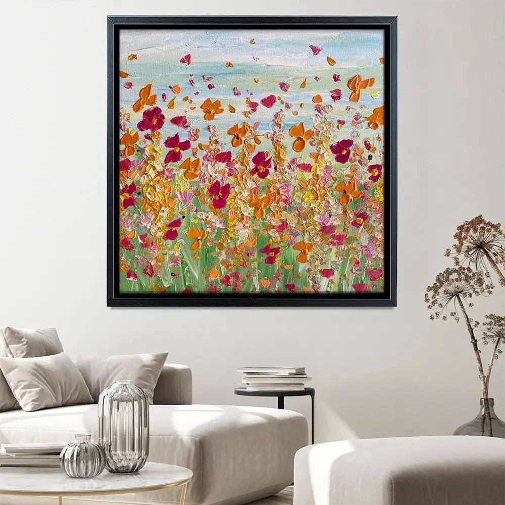 Early Autumn Flowers Square Canvas Print Early Autumn Flowers Square Canvas Print wall art product Charlotte Anna Reed