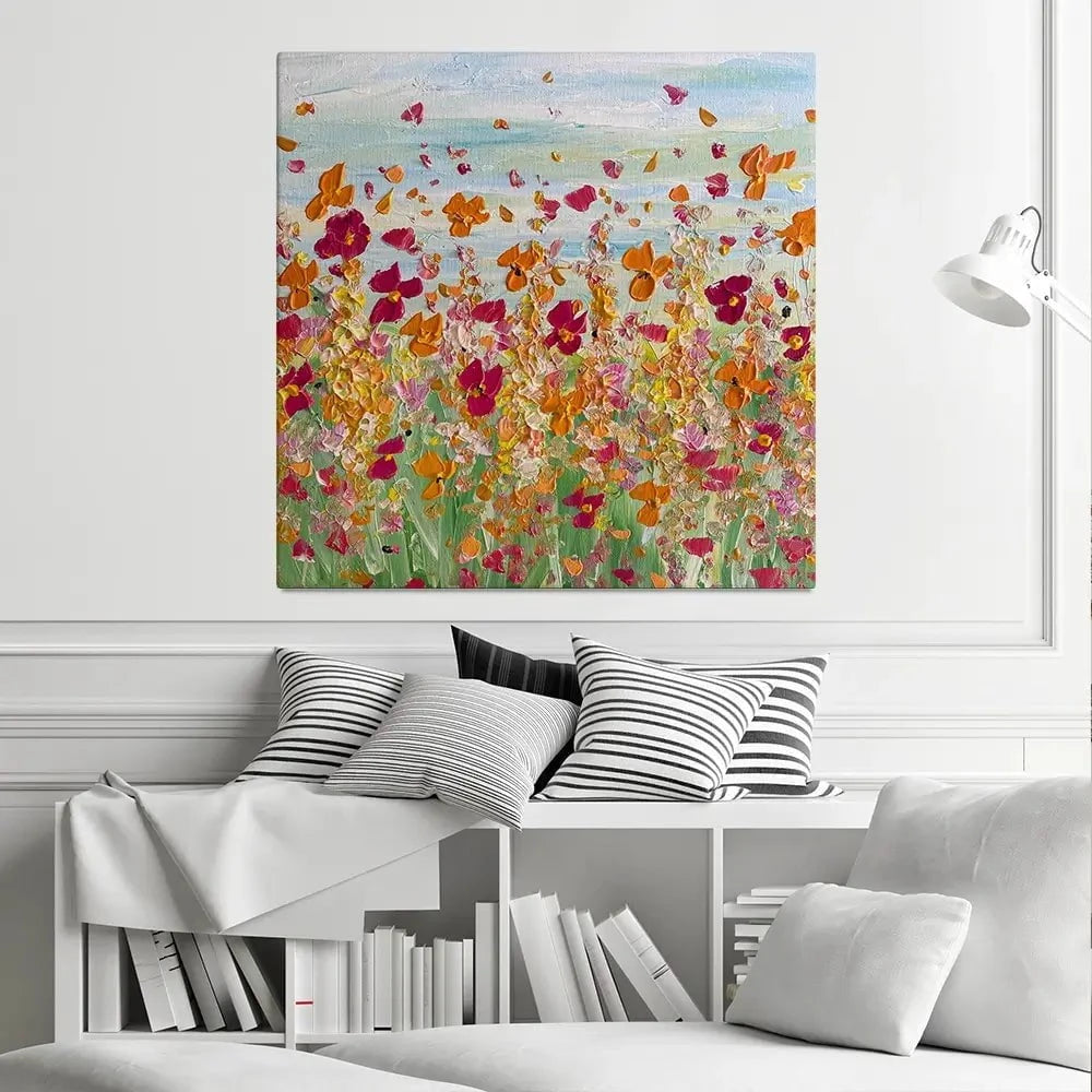 Early Autumn Flowers Square Canvas Print Early Autumn Flowers Square Canvas Print wall art product Charlotte Anna Reed