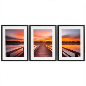 Early Morning Sunrise Framed Art Print Trio Early Morning Sunrise Framed Art Print Trio wall art product traveler jordan / Shutterstock