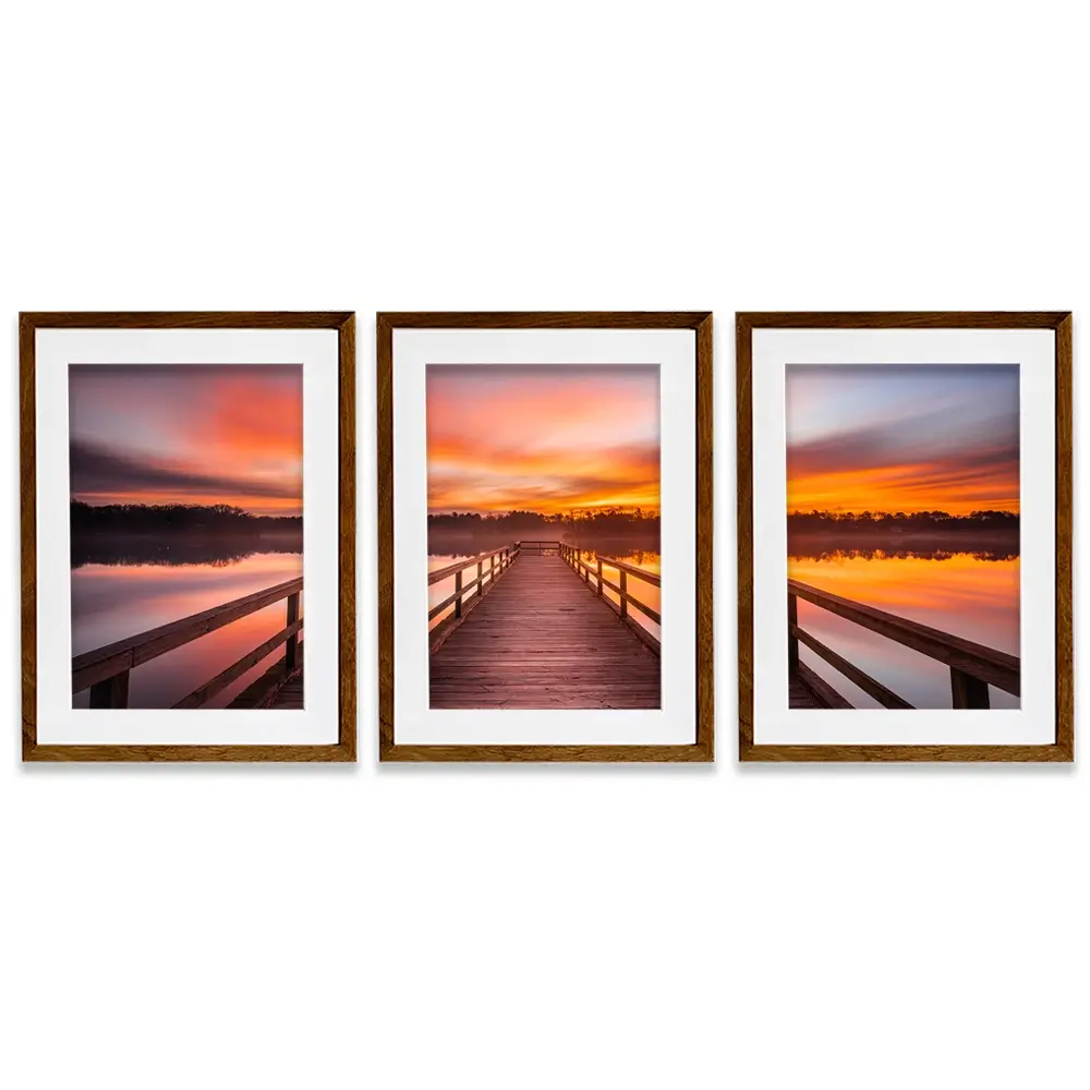 Early Morning Sunrise Framed Art Print Trio Early Morning Sunrise Framed Art Print Trio wall art product traveler jordan / Shutterstock
