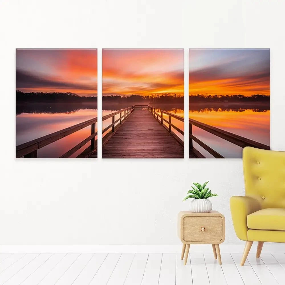 Early Morning Sunrise Trio Canvas Print Early Morning Sunrise Trio Canvas Print wall art product traveler jordan / Shutterstock