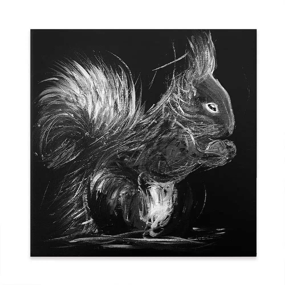Eclipse Squirrel Square Canvas Print Eclipse Squirrel Square Canvas Print wall art product Aimee Linzi