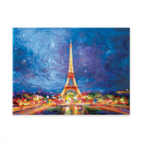 Eiffel Tower And Night Sky Canvas Print Eiffel Tower And Night Sky Canvas Print wall art product Leon Devenice