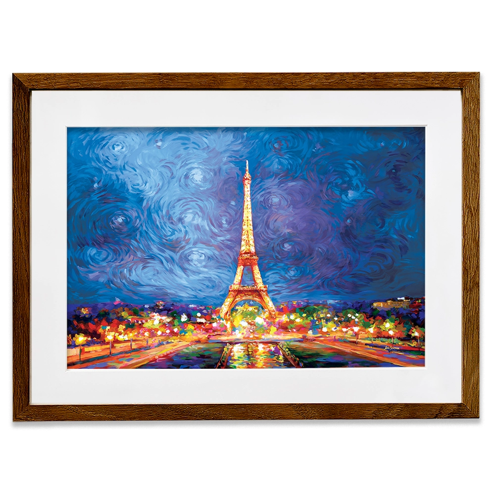 Eiffel Tower And Night Sky Framed Art Print Eiffel Tower And Night Sky Framed Art Print wall art product Leon Devenice