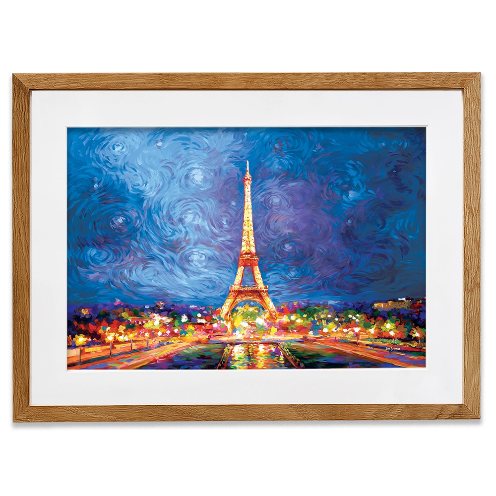 Eiffel Tower And Night Sky Framed Art Print Eiffel Tower And Night Sky Framed Art Print wall art product Leon Devenice