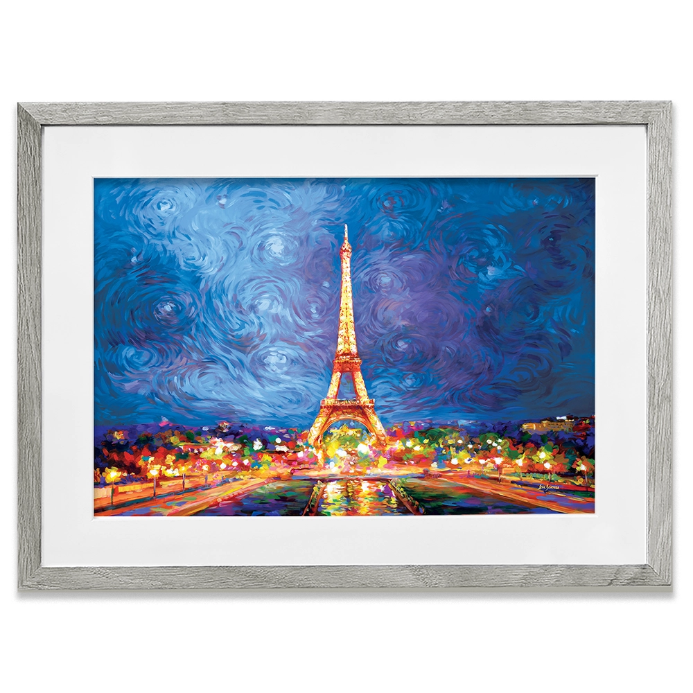 Eiffel Tower And Night Sky Framed Art Print Eiffel Tower And Night Sky Framed Art Print wall art product Leon Devenice