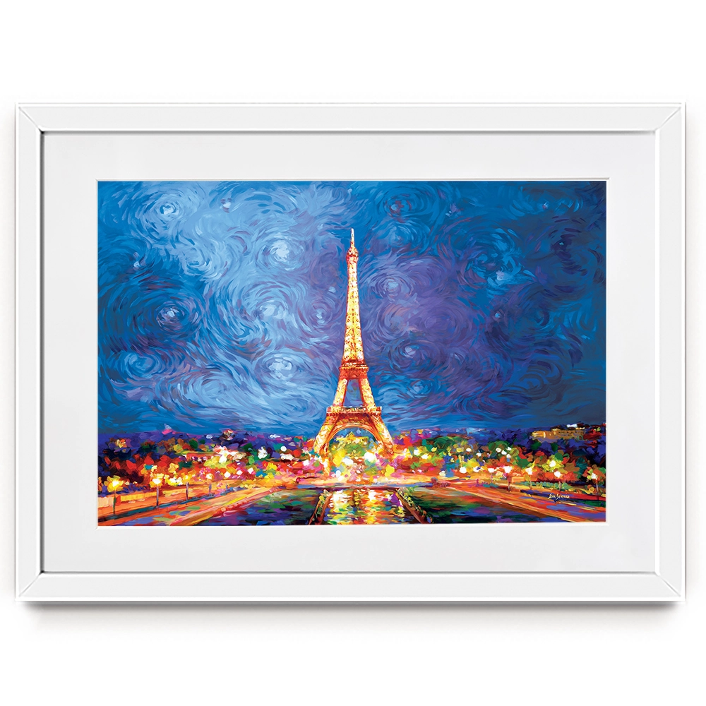 Eiffel Tower And Night Sky Framed Art Print Eiffel Tower And Night Sky Framed Art Print wall art product Leon Devenice