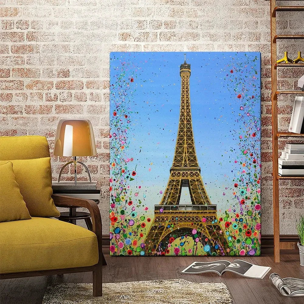Eiffel Tower Flower Pop Canvas Print Eiffel Tower Flower Pop Canvas Print wall art product Jo Gough