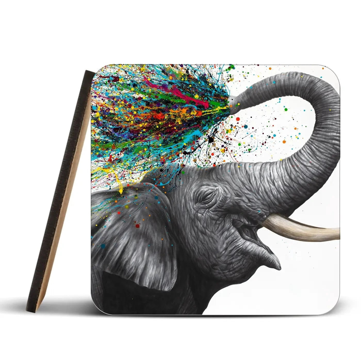 Elephant Elation Coaster Set Rainbow Soul Tree Coaster Set | Rainbow Soul Tree Art Coasters wall art product Ashvin Harrison