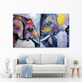 Elephant Pair Oil Painting Canvas Print Elephant Pair Oil Painting Canvas Print wall art product kumachenkova / Shutterstock