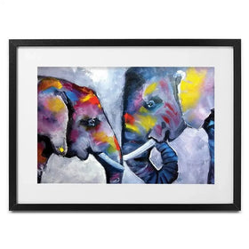 Elephant Pair Oil Painting Framed Art Print Elephant Pair Oil Painting Framed Art Print wall art product kumachenkova / Shutterstock