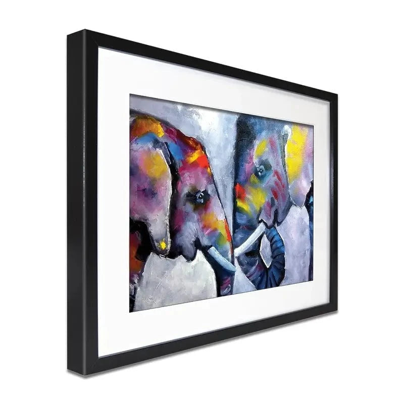 Elephant Pair Oil Painting Framed Art Print Elephant Pair Oil Painting Framed Art Print wall art product kumachenkova / Shutterstock