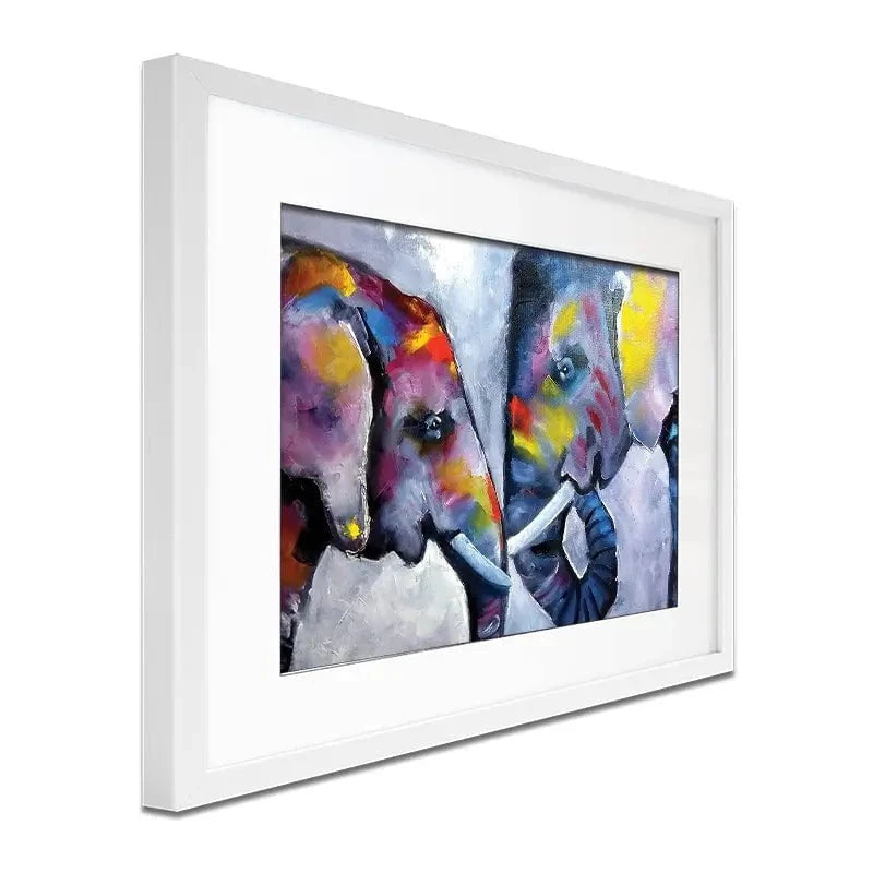 Elephant Pair Oil Painting Framed Art Print Elephant Pair Oil Painting Framed Art Print wall art product kumachenkova / Shutterstock