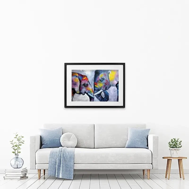 Elephant Pair Oil Painting Framed Art Print Elephant Pair Oil Painting Framed Art Print wall art product kumachenkova / Shutterstock