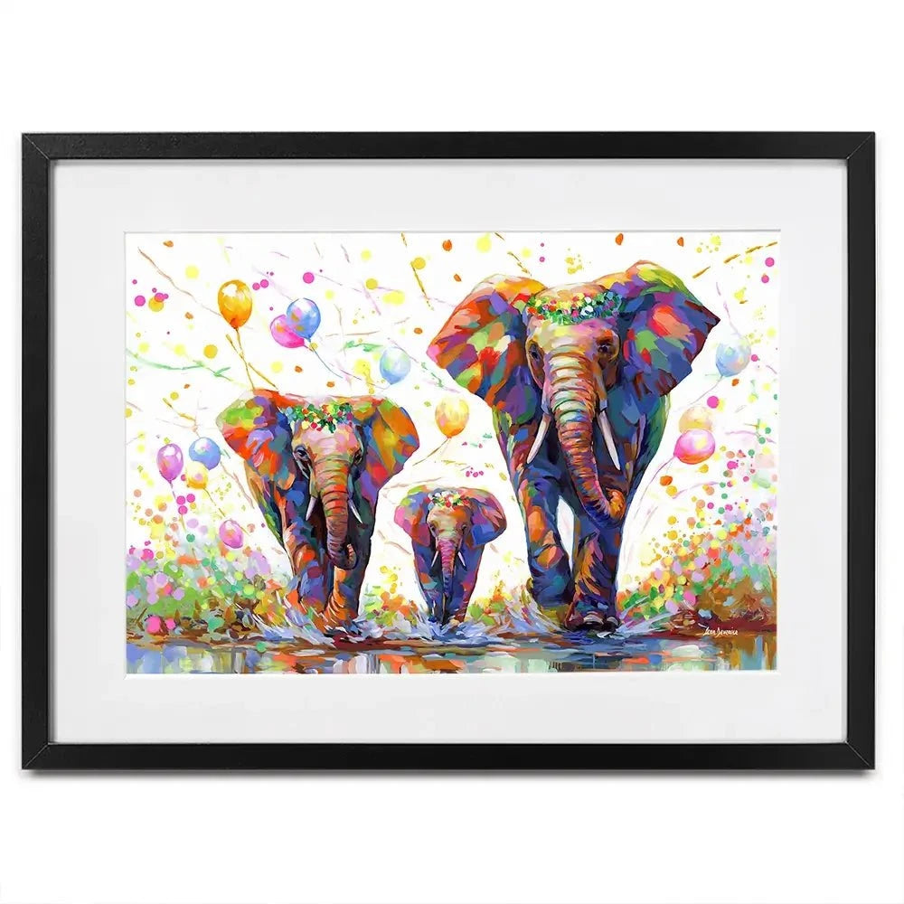 Elephants Colourful Celebration 2 Framed Art Print Elephants Colourful Celebration 2 Framed Art Print wall art product Leon Devenice