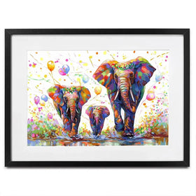 Elephants Colourful Celebration 2 Framed Art Print Elephants Colourful Celebration 2 Framed Art Print wall art product Leon Devenice