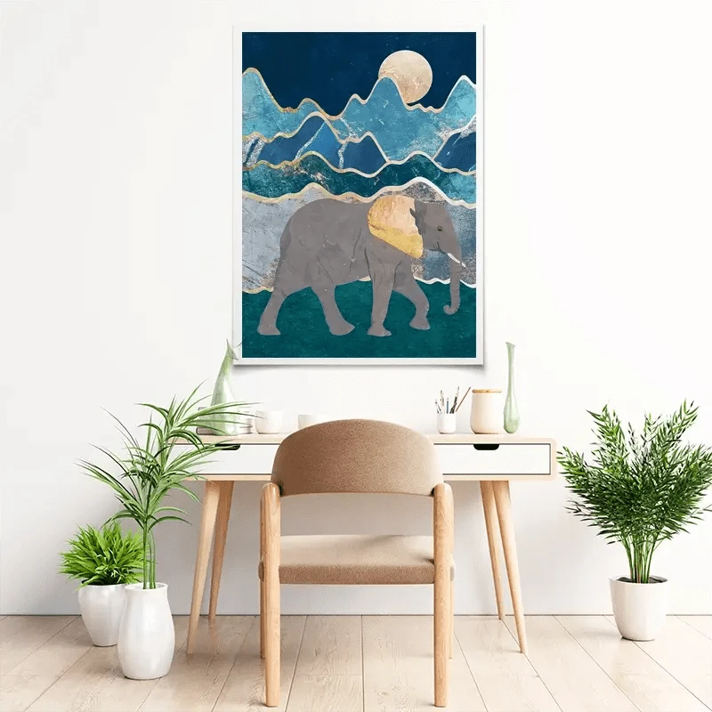 Elephants In The Mountains Art Print Elephants In The Mountains Art Print wall art product Sarah Manovski
