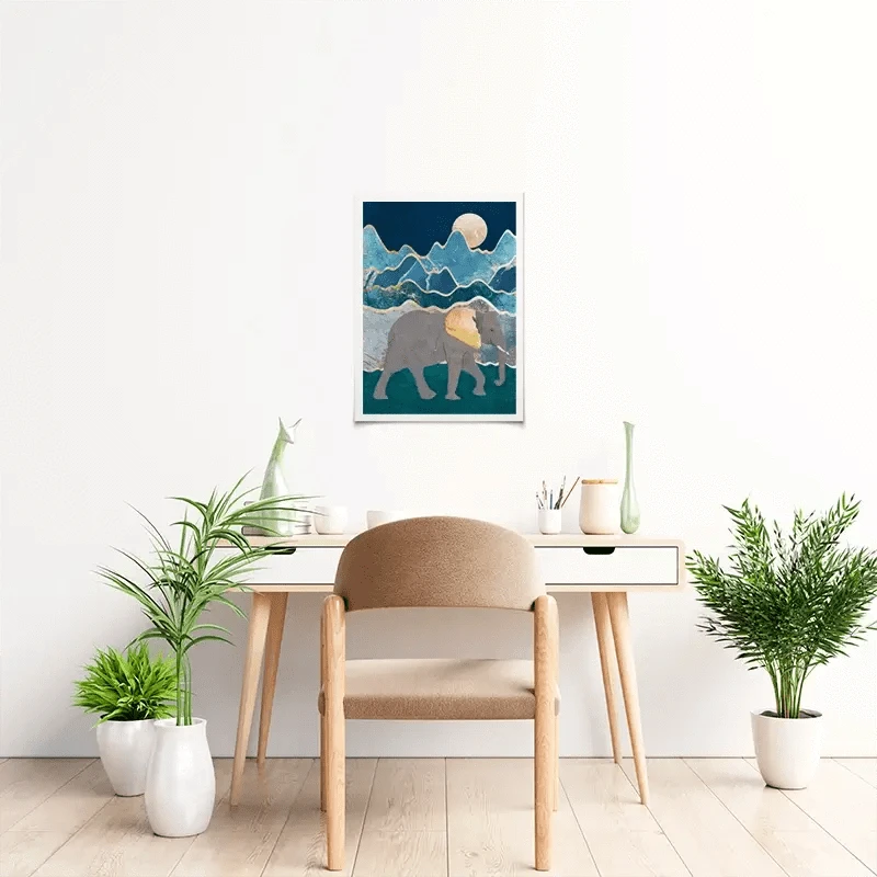 Elephants In The Mountains Art Print Elephants In The Mountains Art Print wall art product Sarah Manovski