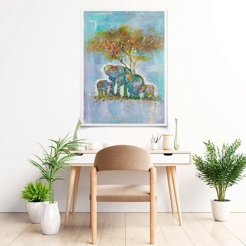 Elephants Under The Tree Art Print Elephants Under The Tree Art Print wall art product Jamie Taylor