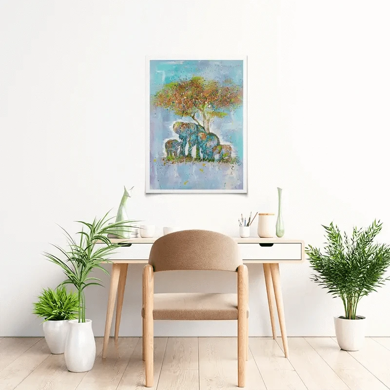 Elephants Under The Tree Art Print Elephants Under The Tree Art Print wall art product Jamie Taylor